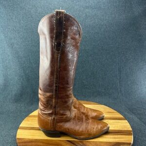 Tony Lama #1705 Brown Leather Tall Riding Boots Womens Size 7 M
